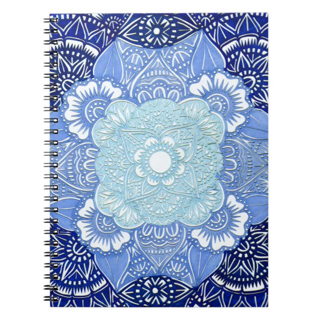 Blue Toned Serenity Design Spiral Notebook (Front)