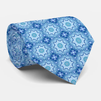 Blue Tones and White Watercolor Pattern Tie