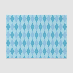 Blue Tones Argyle Pattern Tissue Paper