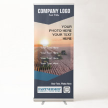 Blue tones Customisable Retractable Banner (2/3)
