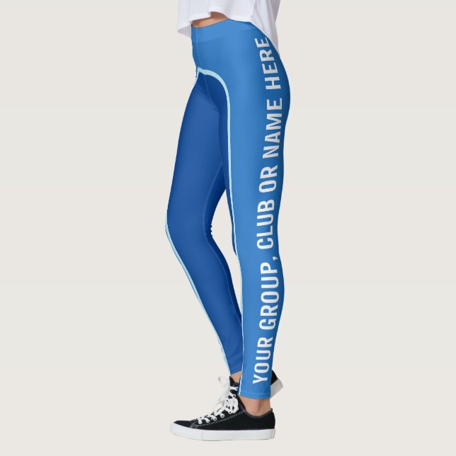 Blue Tones Customizable Named Leggings (Left)