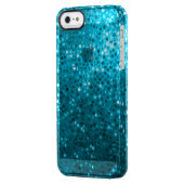 Blue Tones Faux Glitter & Sparkless Uncommon iPhone Case (Back Left)