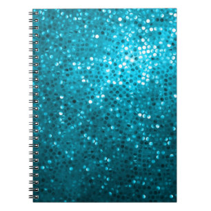 Blue Tones Retro Glitter And Sparkles 2 Spiral Notebook