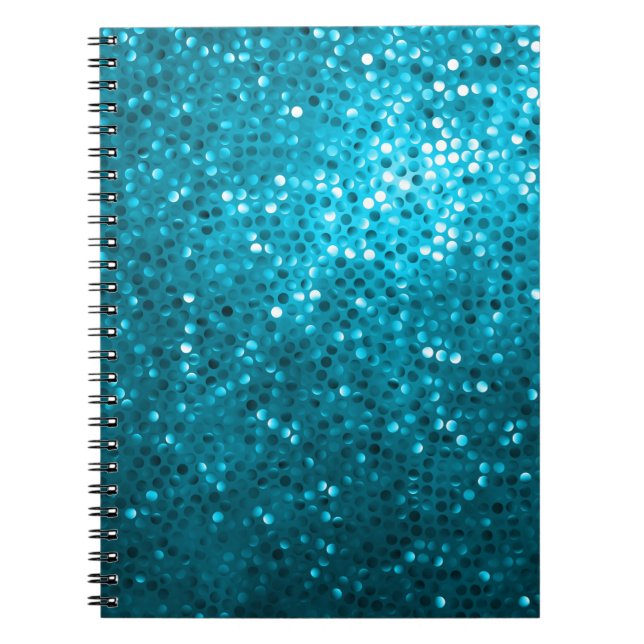 Blue Tones Retro Glitter And Sparkles 2 Spiral Notebook (Front)
