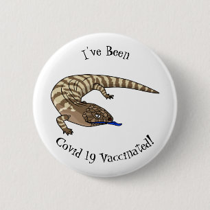 Blue tongue lizard reptile cartoon  6 cm round badge