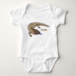 Blue tongue lizard reptile cartoon baby bodysuit