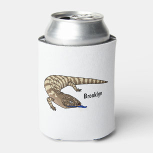 Blue tongue lizard reptile cartoon can cooler