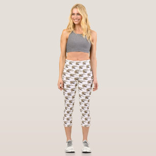 Blue tongue lizard reptile cartoon capri leggings