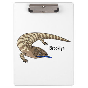 Blue tongue lizard reptile cartoon clipboard