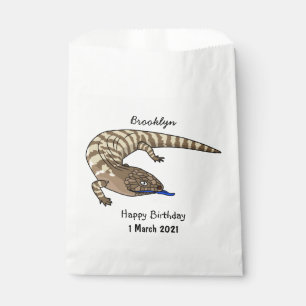 Blue tongue lizard reptile cartoon  favour bags