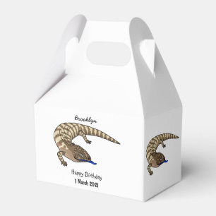 Blue tongue lizard reptile cartoon favour box