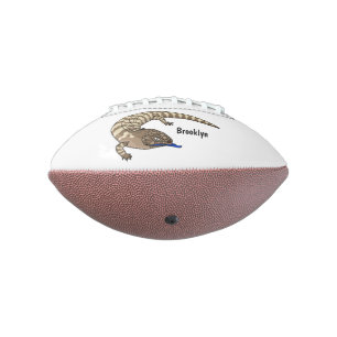 Blue tongue lizard reptile cartoon football