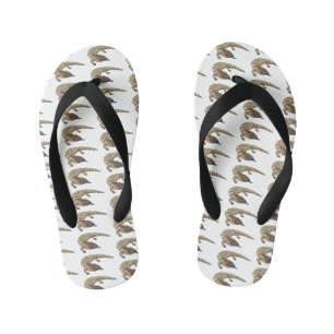 Blue tongue lizard reptile cartoon kid's jandals