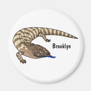 Blue tongue lizard reptile cartoon magnet
