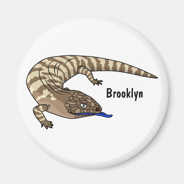 Blue tongue lizard reptile cartoon magnet (Front)