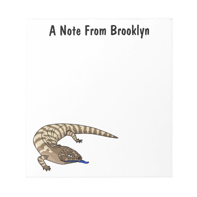 Blue tongue lizard reptile cartoon notepad (Front)