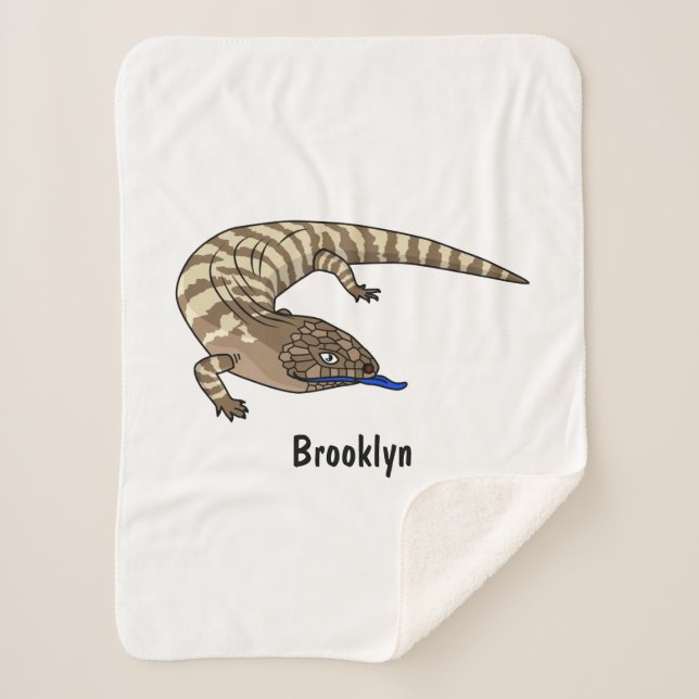 Blue tongue lizard reptile cartoon  sherpa blanket (Front)