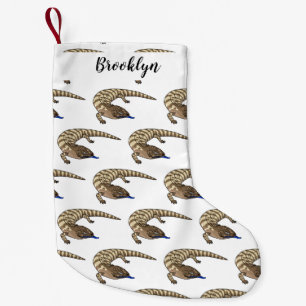 Blue tongue lizard reptile cartoon  small christmas stocking
