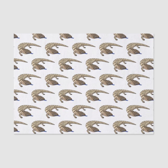Blue tongue lizard reptile cartoon tissue paper (Front)