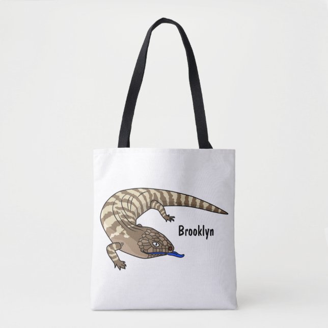Blue tongue lizard reptile cartoon  tote bag (Front)