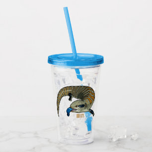 Blue-tongued skink cartoon illustration acrylic tumbler