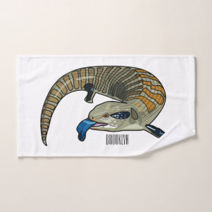 Blue-tongued skink cartoon illustration bath towel set