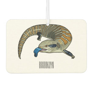 Blue-tongued skink cartoon illustration car air freshener