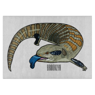 Blue-tongued skink cartoon illustration cutting board