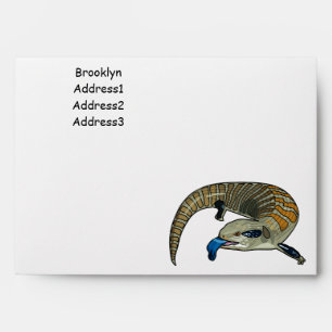 Blue-tongued skink cartoon illustration envelope