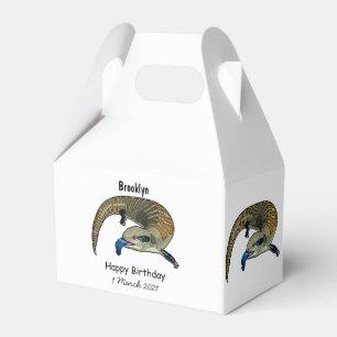 Blue-tongued skink cartoon illustration favour box