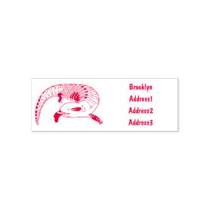 Blue-tongued skink cartoon illustration self-inking stamp