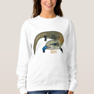 Blue-tongued skink cartoon illustration sweatshirt