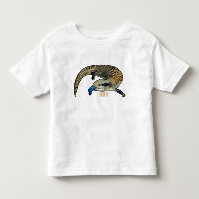 Blue-tongued skink cartoon illustration toddler T-Shirt (Front)
