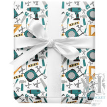 Blue Tools Wrapping Paper