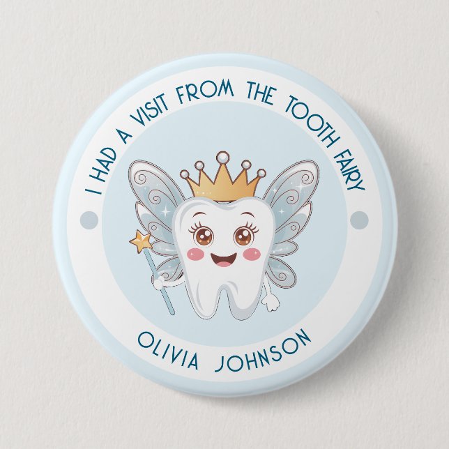 Blue Tooth Fairy  7.5 Cm Round Badge (Front)