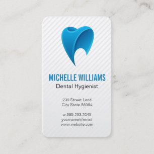 Blue Tooth Logo Dentistry Health Care Business Card