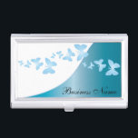 Blue Topaz Elegant Personalise Card Holder<br><div class="desc">Professional Business Card Holders ready for you to personalise. ✔NOTE: ONLY CHANGE THE TEMPLATE AREAS NEEDED! 😀 If needed, you can remove the text and start fresh adding whatever text and font you like. 📌If you need further customisation, please click the "Click to Customise further" or "Customise or Edit Design"...</div>