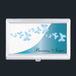 Blue Topaz Elegant Personalise Card Holder<br><div class="desc">Business Card Holders. ✔Note: Not all template areas need changed. 📌If you need further customisation, please click the "Click to Customise further" or "Customise or Edit Design"button and use our design tool to resize, rotate, change text colour, add text and so much more.⭐This Product is 100% Customisable. Graphics and /...</div>