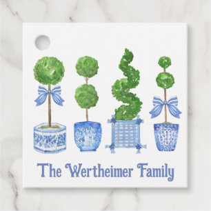 Blue Topiary Chinoserie Favour Tag