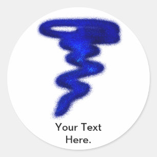 Blue Tornado Classic Round Sticker