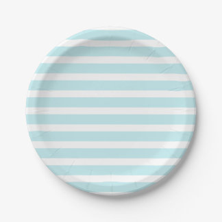 Blue Tosca and white stripes  Paper Plate