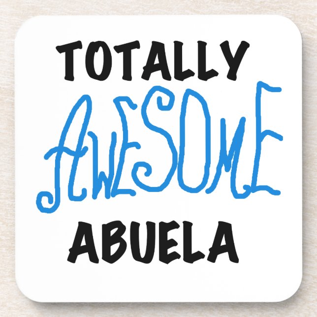 Blue Totally Awesome Abuela Gifts Coaster (Front)