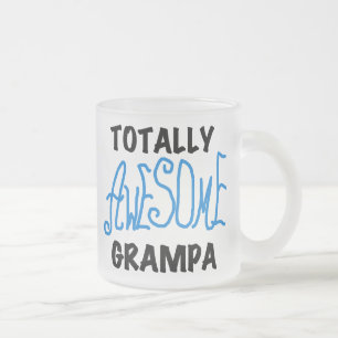 Blue Totally Awesome Grampa T-shirts and Gifts Frosted Glass Coffee Mug