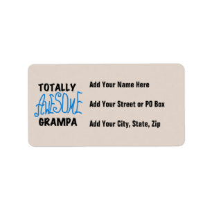 Blue Totally Awesome Grampa T-shirts and Gifts Label