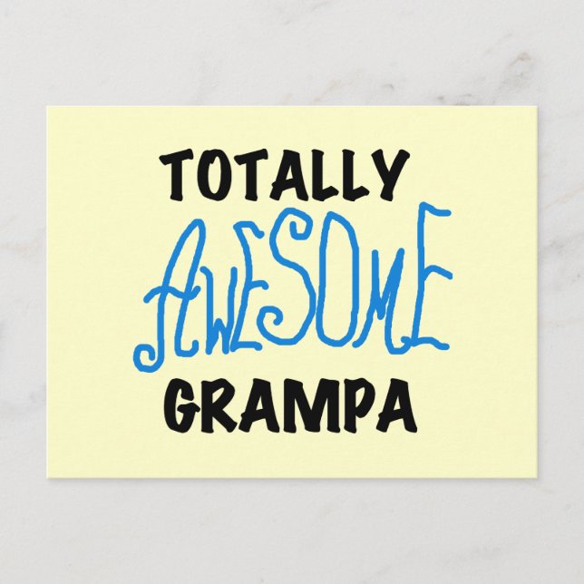 Blue Totally Awesome Grampa T-shirts and Gifts Postcard (Front)