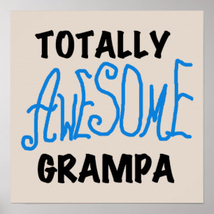 Blue Totally Awesome Grampa T-shirts and Gifts Poster