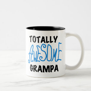 Blue Totally Awesome Grampa T-shirts and Gifts Two-Tone Coffee Mug