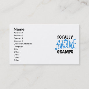 Blue Totally Awesome Gramps T-shirts and Gifts Business Card