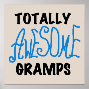 Blue Totally Awesome Gramps T-shirts and Gifts Poster