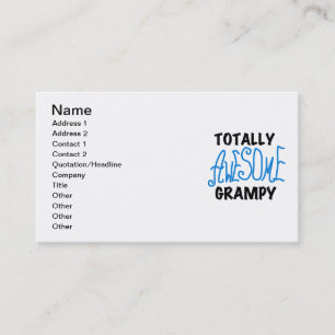 Blue Totally Awesome Grampy Tshirts and Gifts Business Card